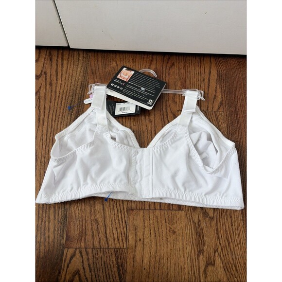 Bali 42D Bra Cotton White Stretch Wirefree Classic Support DF3036 Back Smoothing - Picture 4 of 5